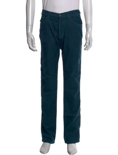 Pre-owned Ferragamo Corduroy Pants In Blue