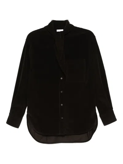 Ferragamo Brown Shirt In Ribbed Velvet