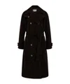 Ferragamo Double-breasted Corduroy Trench Coat In Brown