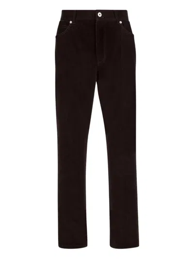 Ferragamo Corduroy Trousers In Brown