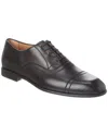 Ferragamo Men's Cortez Leather Oxford Shoes In Black