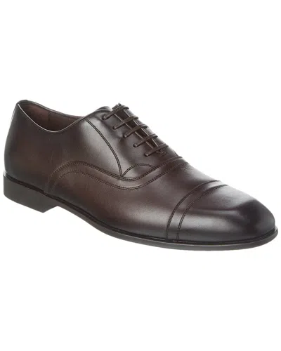 Ferragamo Cortez Leather Oxford In Brown