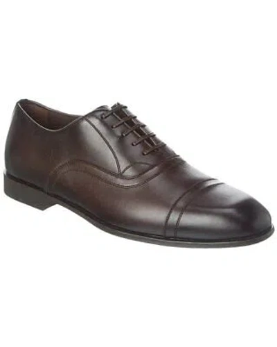 Pre-owned Ferragamo Cortez Leather Oxford Men's In Brown