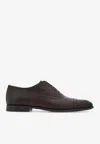 Ferragamo Men's Cortez Leather Oxford Shoes In Brown