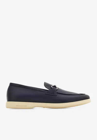 FERRAGAMO COSIMO GANCINI LEATHER LOAFERS