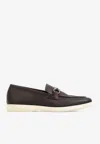 Ferragamo Gancini Decorative Loafers In Brown