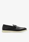 Ferragamo Cosimo Gancini Leather Loafers In Black