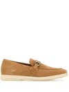 Ferragamo Cosimo Loafers With Metal Buckle Detail In Brown