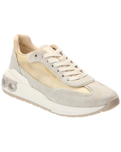 Ferragamo Cosma Clio Suede Sneaker In Neutral