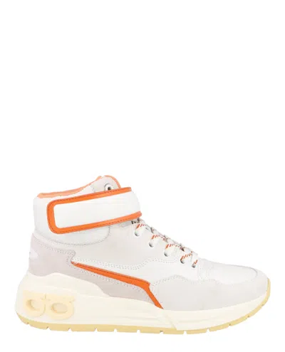 Ferragamo Leather High-top Sneaker In White