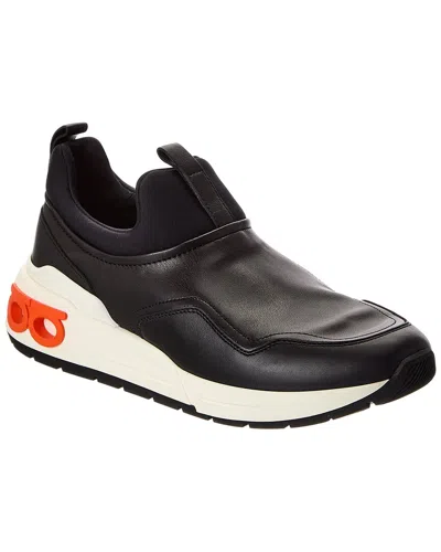 Ferragamo Cosma Leather Sneaker In Black