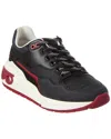 Ferragamo Leather And Fabric Low-top Sneakers In Black