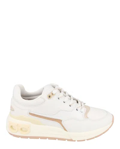 Ferragamo Cosma Logo-print Sneakers In White