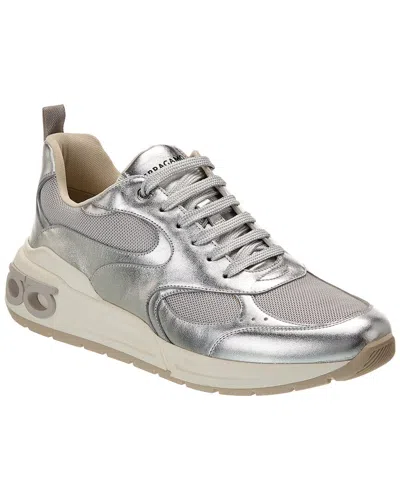 Ferragamo Cosma Lux Mesh & Leather Sneaker In Silver