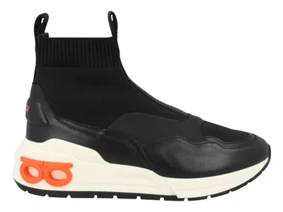 Pre-owned Ferragamo Cosma Sock Hightop Sneakers (women's) In Black