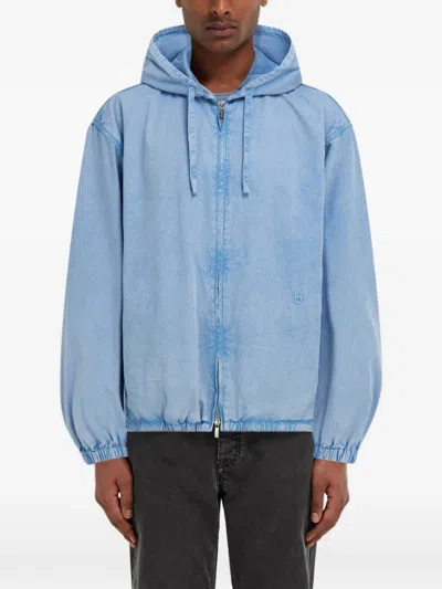 Ferragamo Cotton And Silk Blouson In Blue