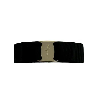 Pre-owned Ferragamo Cotton Barrette () In Black