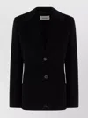 Ferragamo Cotton Blazer Stretch Lapel Single-breasted Pockets In Black