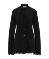 Ferragamo Cotton Blazer With Fringe Detail In Black