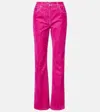Shop Ferragamo Cotton-blend Drill Straight Pants In Pink