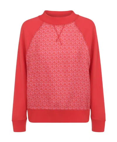 Ferragamo Cotton-blend Geometric Shirt In Red