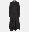 Ferragamo Cotton-blend Jersey Midi Dress In Black