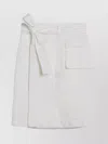 Ferragamo Wrap-front Cotton-blend Knee-length Skirt In White