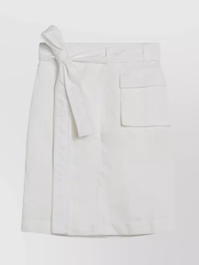 FERRAGAMO COTTON BLEND WRAP SKIRT WITH BELTED WAIST