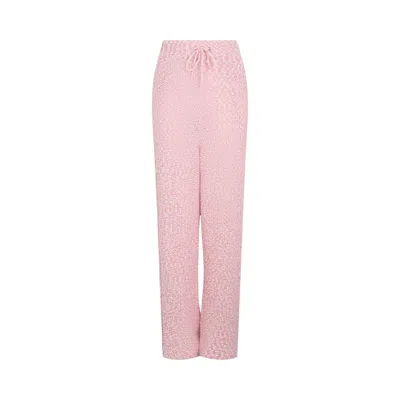 Pre-owned Ferragamo Cotton Bouclé Knitted Pants 'light Pink' | Women's Size Xl