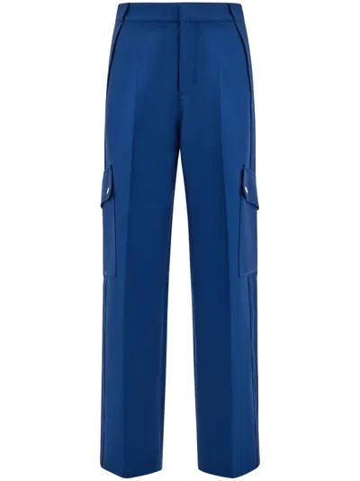 Ferragamo Cotton Cargo Pants In Blau