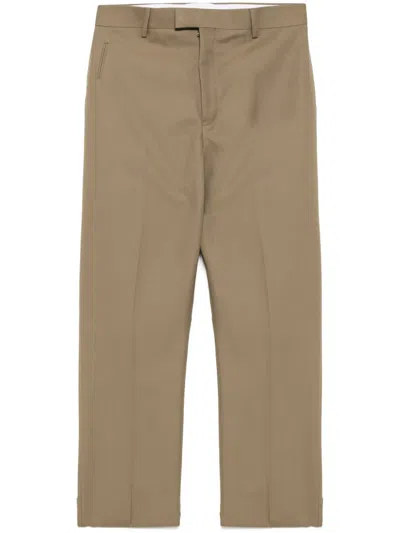Ferragamo Cotton Chinos In Brown