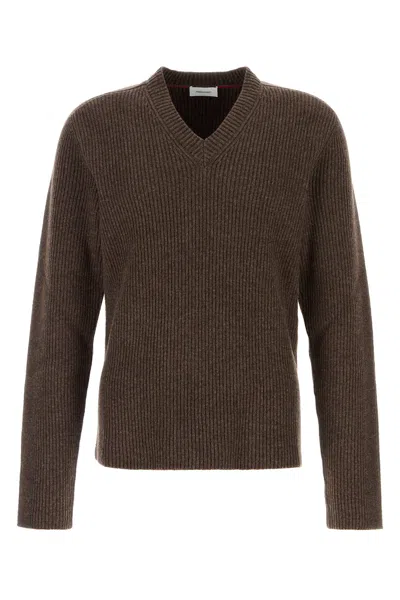 FERRAGAMO SALVATORE FERRAGAMO MUD WOOL SWEATER