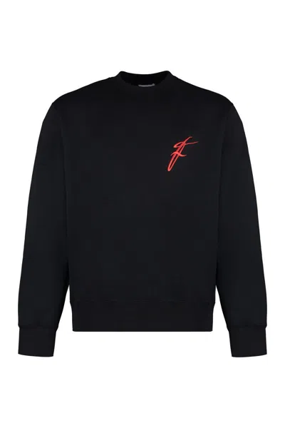 Ferragamo Cotton Crew-neck Sweatshirt In Black