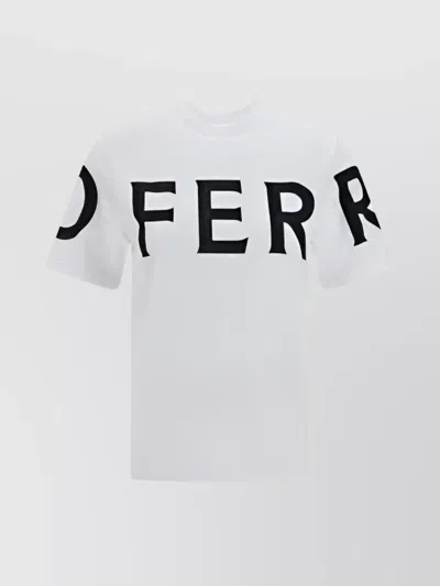 Ferragamo Cotton Crew Neck T-shirt In White