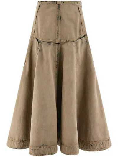 FERRAGAMO SALVATORE FERRAGAMO COTTON MIDI SKIRT WITH EXQUISITE DESIGN AND ELEGANT SILHOUETTE