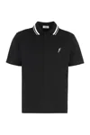 Ferragamo Ribbed Collar Polo Shirt In Cotton-piqué