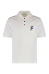 Ferragamo Collared Cotton Polo Shirt In White