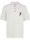 Ferragamo Collared Cotton Polo Shirt In 白色
