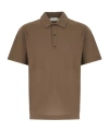 Ferragamo Signature Cotton Polo Shirt In Brown