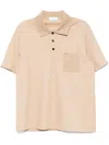 Ferragamo Cotton Polo Shirt In Neutrals