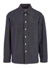 Ferragamo Long Sleeved Denim Shirt In Blue