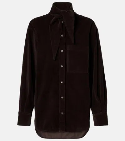 Ferragamo Cotton Shirt In Black