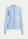 Ferragamo Long-sleeve Cardigan In Light Blue