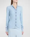 Ferragamo Long-sleeve Cardigan In Light Blue