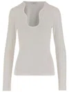 Ferragamo Cotton Top With Shaped Neckline