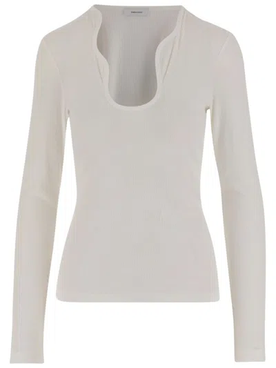 FERRAGAMO COTTON TOP WITH SHAPED NECKLINE