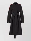 Ferragamo Poplin Trench Coat With Contrasting Inserts In Black