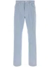 Ferragamo Light-blue Oxford Pant In Blue