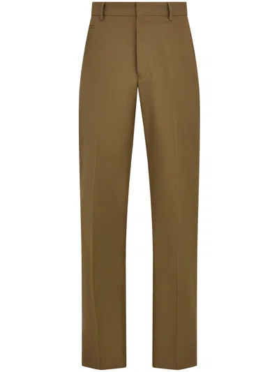 Ferragamo Cotton Trousers In Green