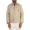 Ferragamo Men Cotton And Viscose Jacket With Gancini Leather Patch In Beige